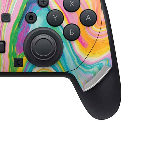 Rainbow Marble by Etta Vee Nintendo Switch 2 (2025) Pro Controller Skin